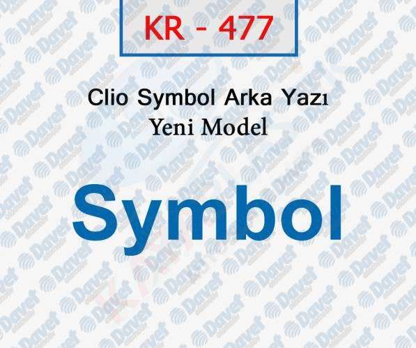KAYA KR-477 Arka Yazi Clio Symbol Ym